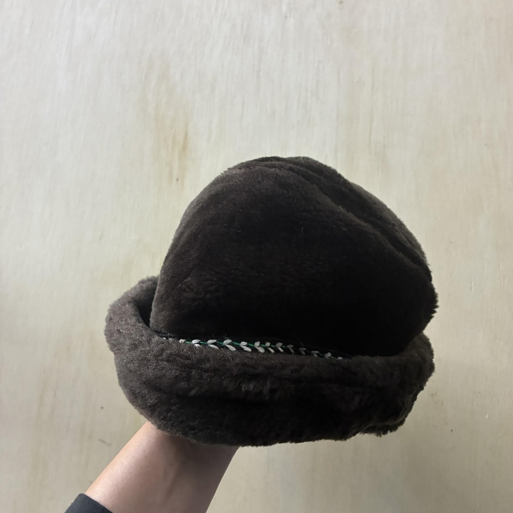 Cossack Hat Unisex‎ Medium Brown Faux Fur Lined Insulated Union Made Winter